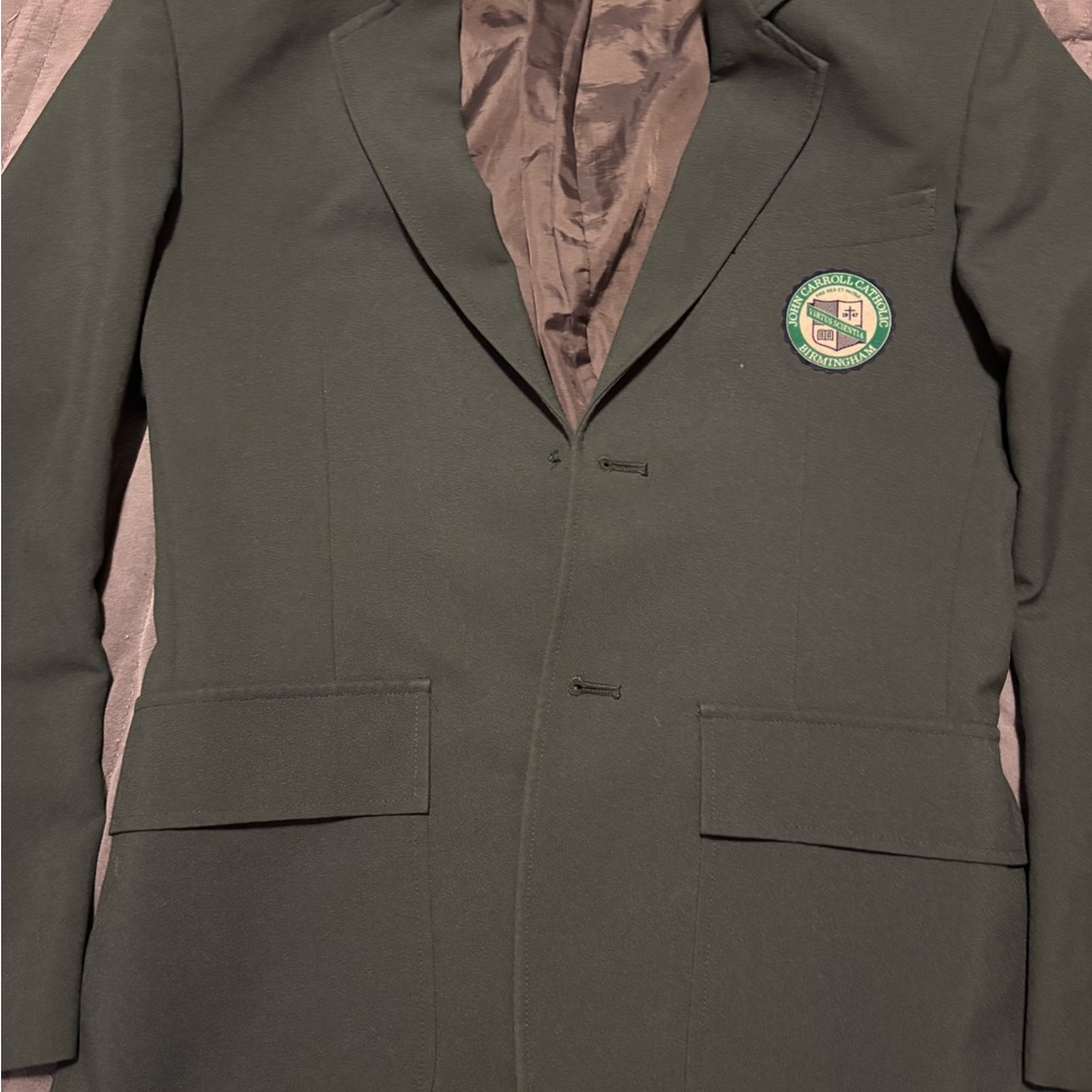 Dark Green Blazer with Emblem